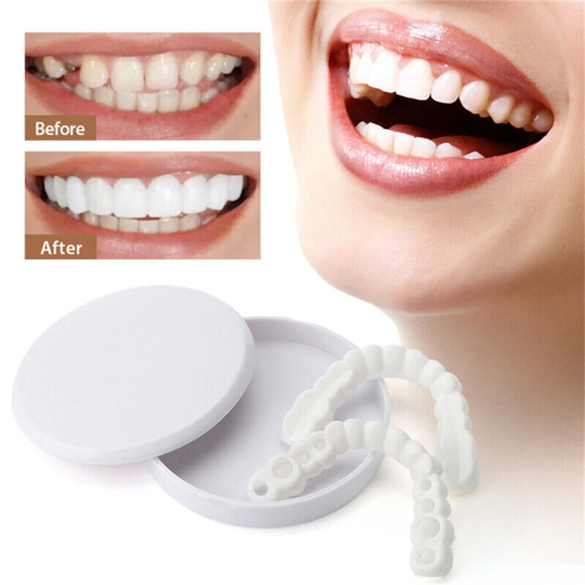 1 pair ( 2 pcs ) Snap on smile teeth veneers