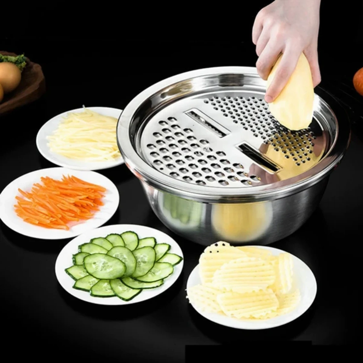 3 IN 1 VEGETABLE CUTTER WITH DRAIN BASKET - Image 8