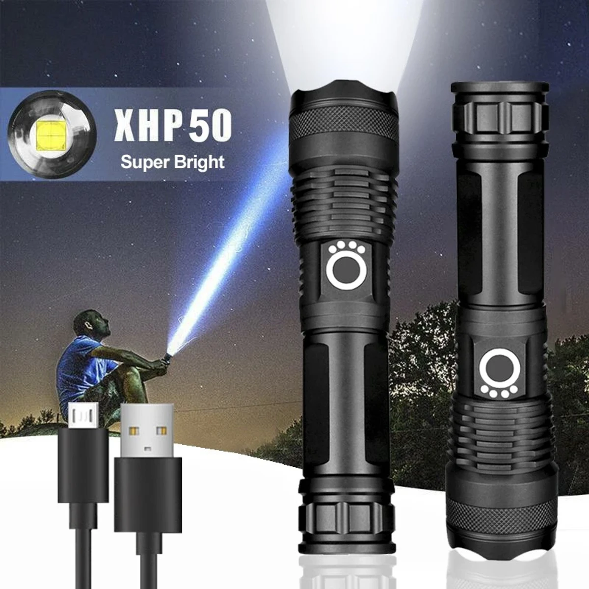 XHP50 Waterproof High Lumens LED Flashlight - Image 3