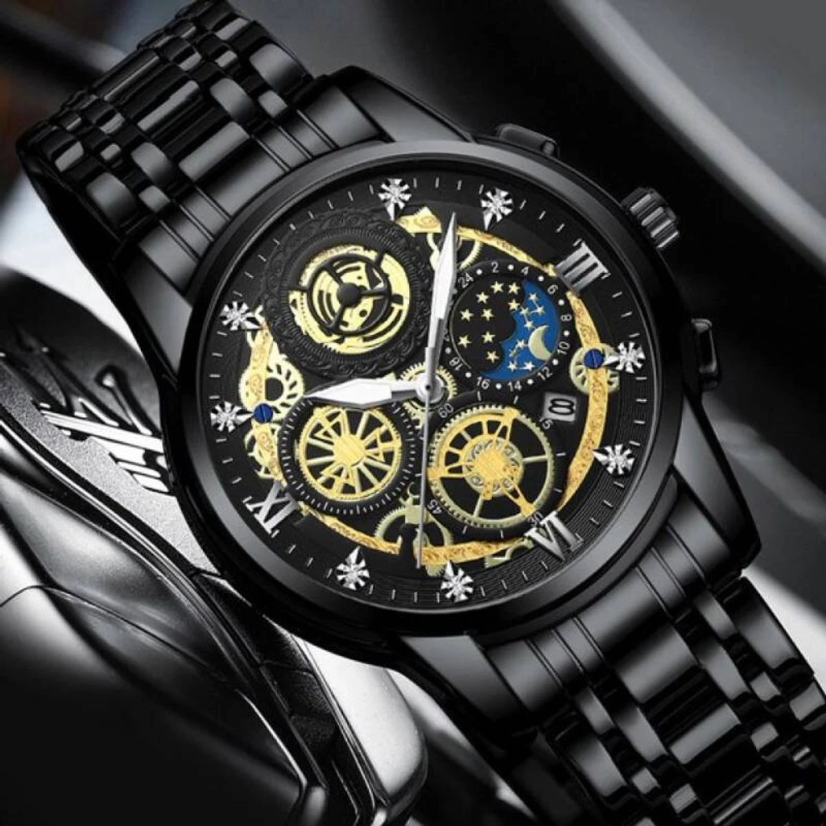 New style Fashion Stainless Steel Men's Watch Waterproof